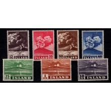 Hekla i udbrud. Komplet sæt. Postfrisk.